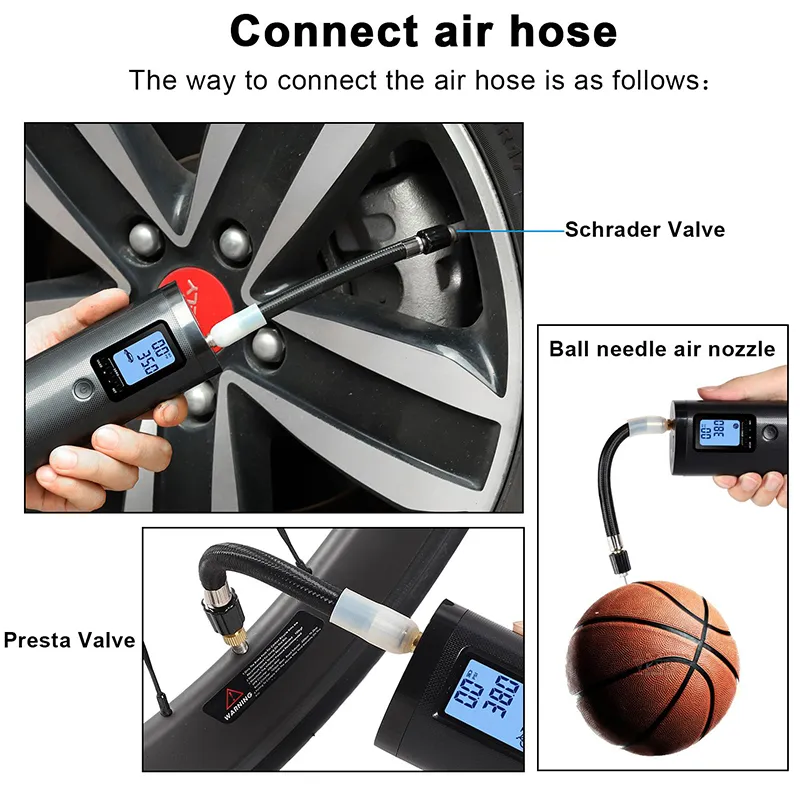 Portable Air Bike Pump Mini Electric Inflator Rechargeable Air Pump Auto Car Inflatable Rechargeable Compressor Portable Air Bike Pump Mini Electric Inflator Rechargeable Air Pump Auto Car Inflatable Rechargeable Compressor