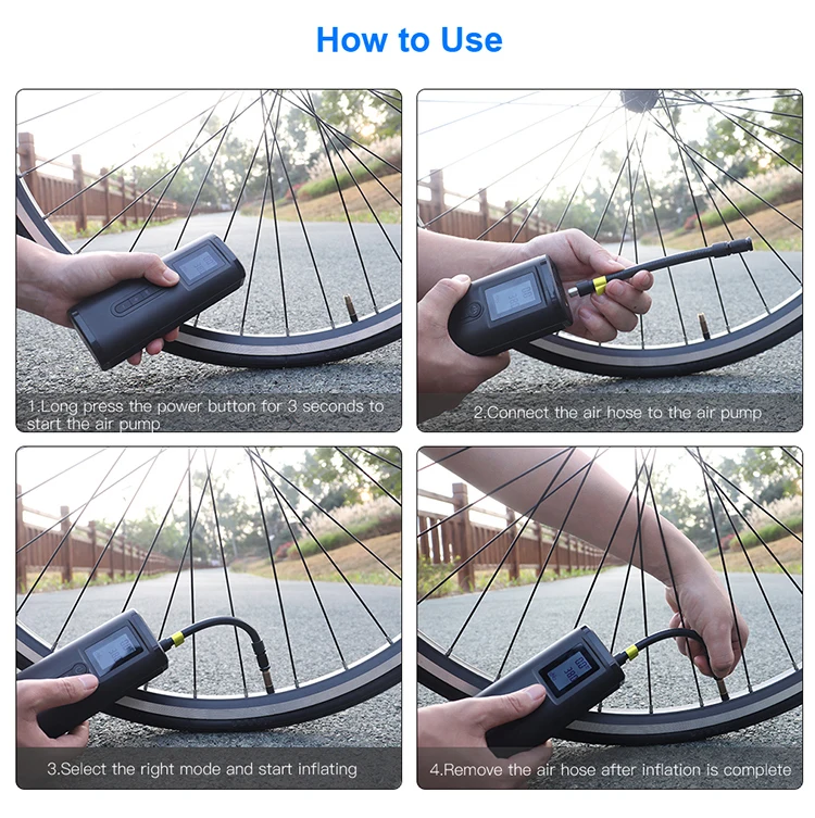 Portable Air Bike Pump Mini Electric Inflator Rechargeable Air Pump Auto Car Inflatable Rechargeable Compressor Portable Air Bike Pump Mini Electric Inflator Rechargeable Air Pump Auto Car Inflatable Rechargeable Compressor
