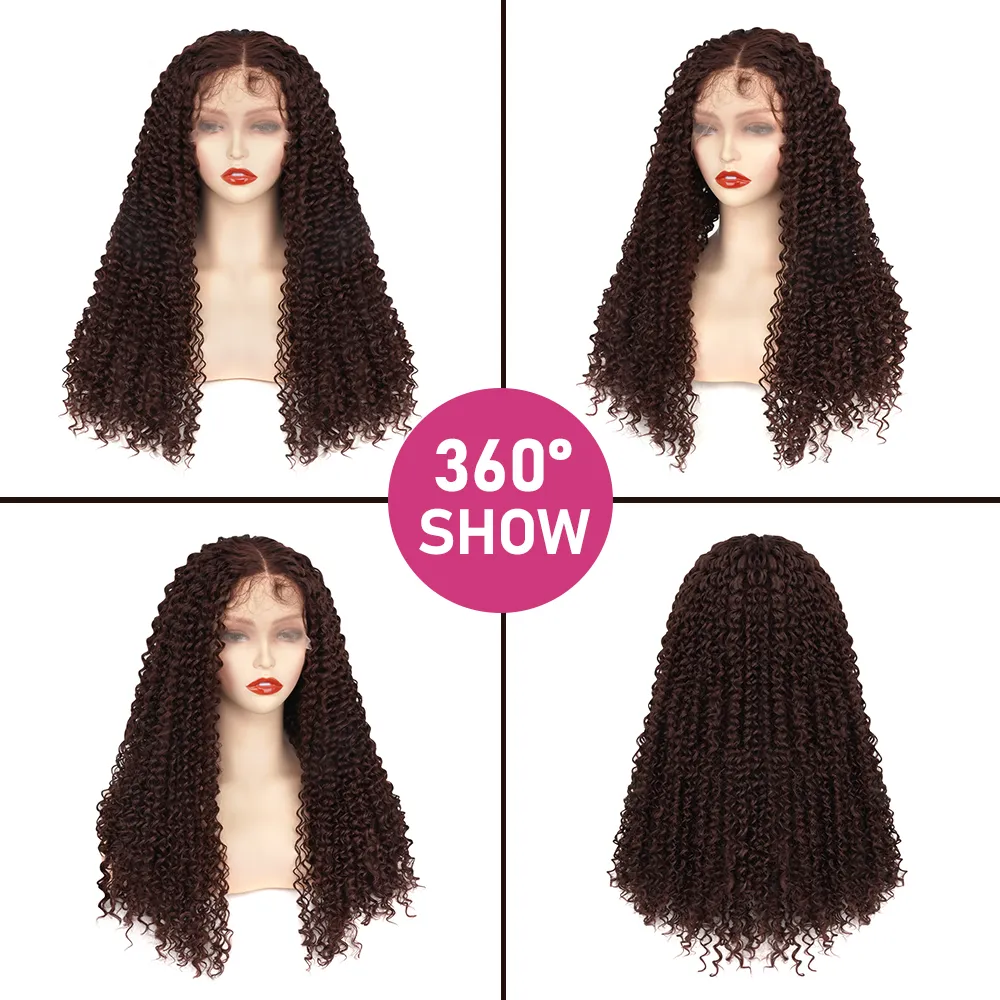 Reddish Brown Kinky Curly Wig Synthetic Lace Front Wigs For Women Copper Red Pre Plucked With Baby Hair Lace Closured Wig Reddish Brown Kinky Curly Wig Synthetic Lace Front Wigs For Women Copper Red Pre Plucked With Baby Hair Lace Closured Wig