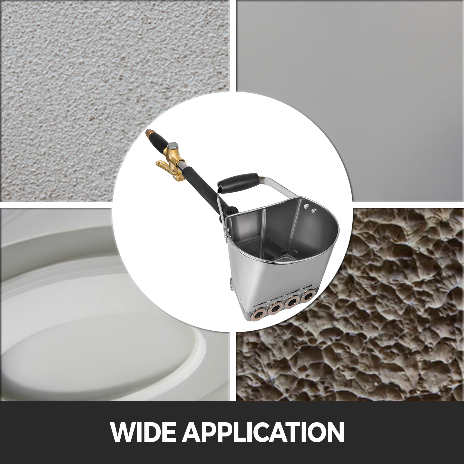 Vevor Spray Gun for Painting Walls Ceilings Cement Mortar Sprayer Plaster Hopper Gun With 4 Jet Hopper Ladle Construction Tool
