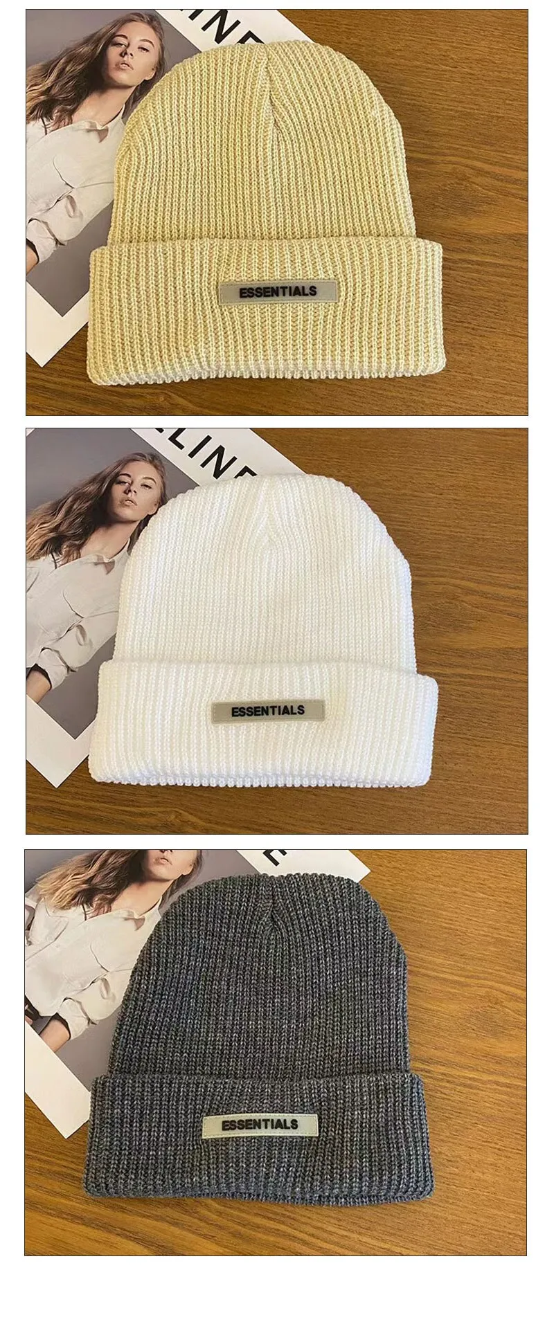 Knitted Hats For Women Black Hat Winter Mens Caps Women For Ladies Knitted Thick Cap Chaopai Woolen Landlord Guapi Hat