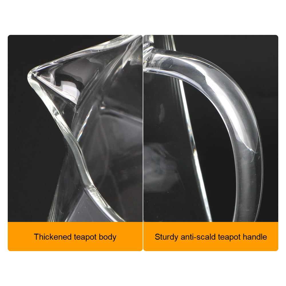 550/750/950ML Household Teaware Clear Kettle With Stainless Steel Infuser Heat Resistant Glass Teapot Tea Infuser