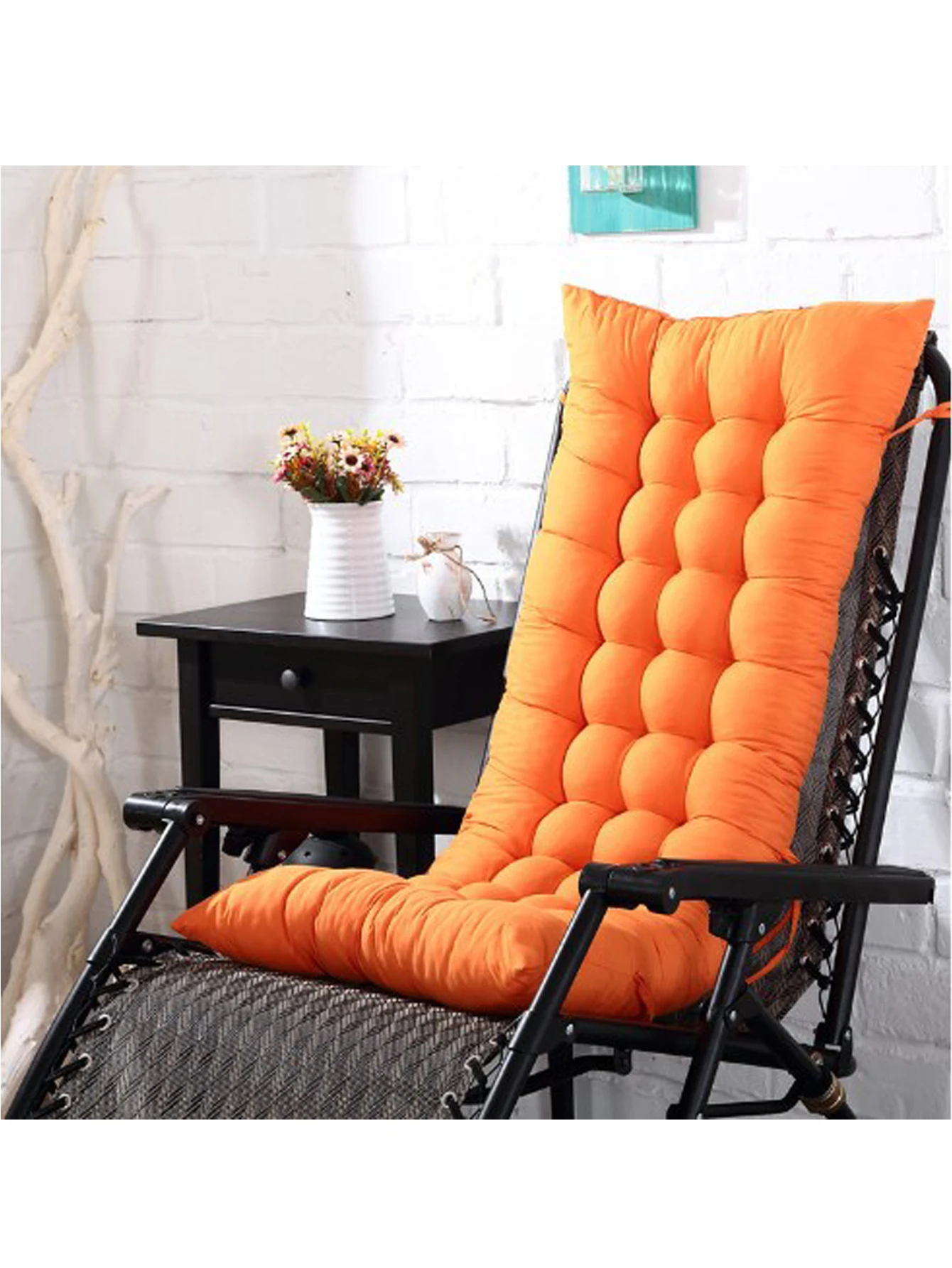 Outdoor Garden Reclining Chair Cushion Soft Thicken Rocking Chair Seat Pad Office Lunch Break High Back Chair Cushion No Chairs