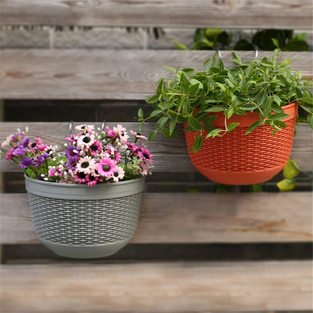 Wall Hanging Flower Pot Garden Fence Balcony Basket Plant Potted Flower Pot Decoration