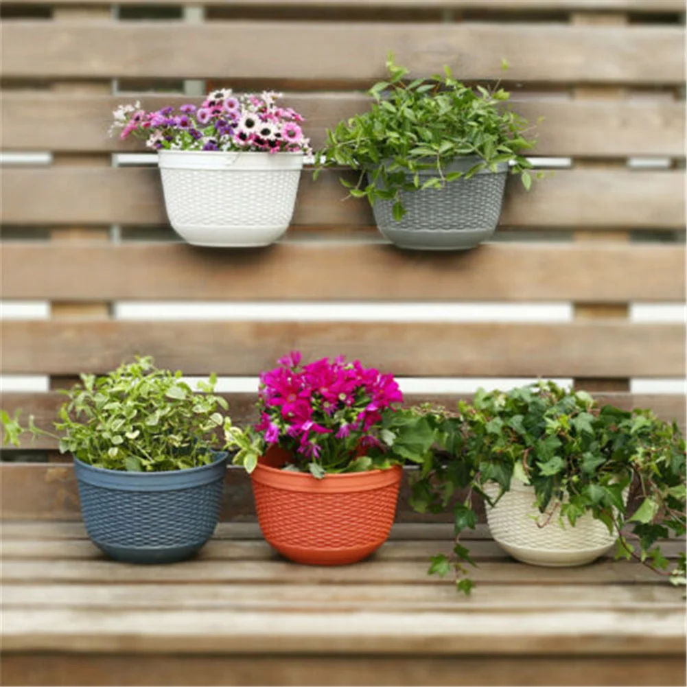 Wall Hanging Flower Pot Garden Fence Balcony Basket Plant Potted Flower Pot Decoration