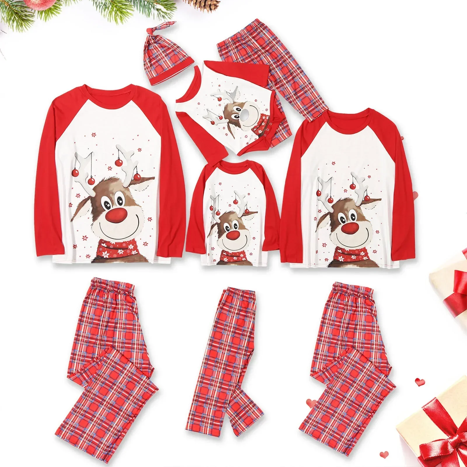 Mother Kids Adult Baby Xmas Family Matching Outfits Christmas Pajamas Family Clothes 2023 Family Christmas Pajamas Set Deer