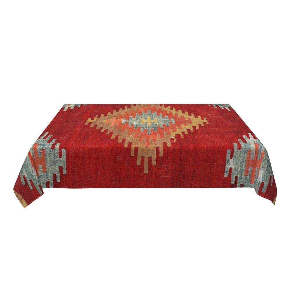 Cal Antique Turkish Kilim Tablecloth Backing Elastic Edge Table Covers Bohemian Ethnic Vintage Persian Carpet Tribal Table Cloth