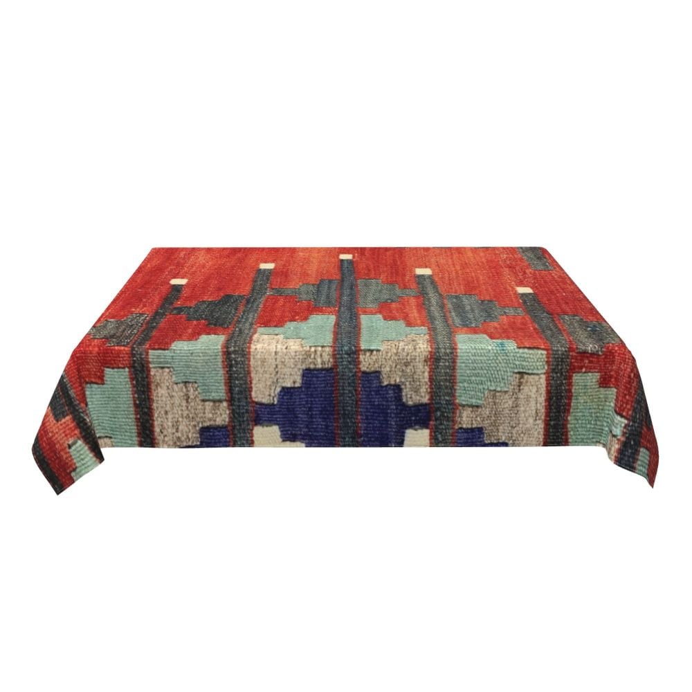 Cal Antique Turkish Kilim Tablecloth Backing Elastic Edge Table Covers Bohemian Ethnic Vintage Persian Carpet Tribal Table Cloth