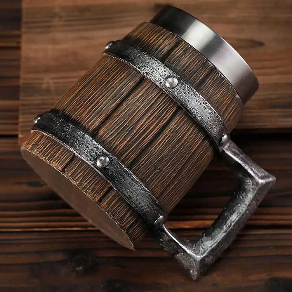Large Viking Beer Mug Wooden Beer Tankard Cup Viking Coffee Cool Mug Whiskey Barrel Cup Antique Barrel for Party Decoration Large Viking Beer Mug Wooden Beer Tankard Cup Viking Coffee Cool Mug Whiskey Barrel Cup Antique Barrel for Party Decoration