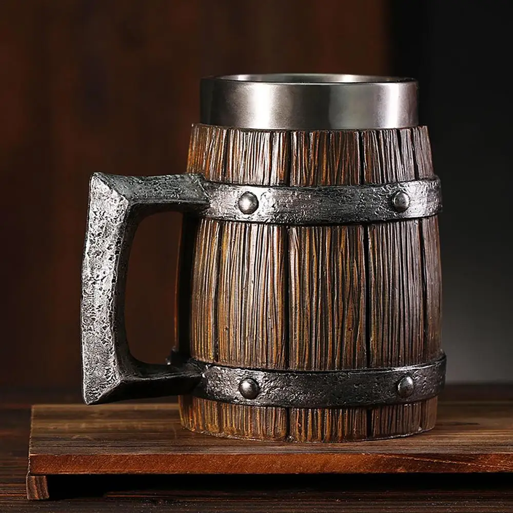 Large Viking Beer Mug Wooden Beer Tankard Cup Viking Coffee Cool Mug Whiskey Barrel Cup Antique Barrel for Party Decoration Large Viking Beer Mug Wooden Beer Tankard Cup Viking Coffee Cool Mug Whiskey Barrel Cup Antique Barrel for Party Decoration