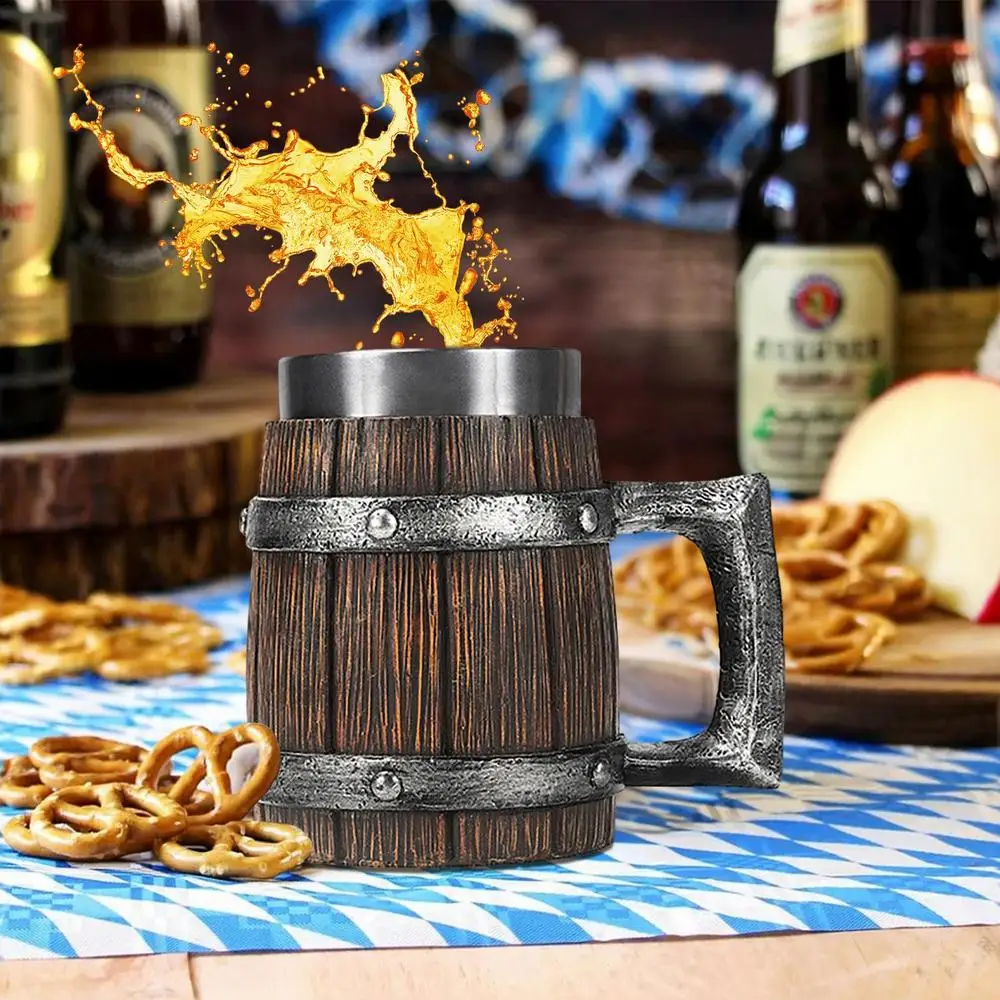 Large Viking Beer Mug Wooden Beer Tankard Cup Viking Coffee Cool Mug Whiskey Barrel Cup Antique Barrel for Party Decoration Large Viking Beer Mug Wooden Beer Tankard Cup Viking Coffee Cool Mug Whiskey Barrel Cup Antique Barrel for Party Decoration