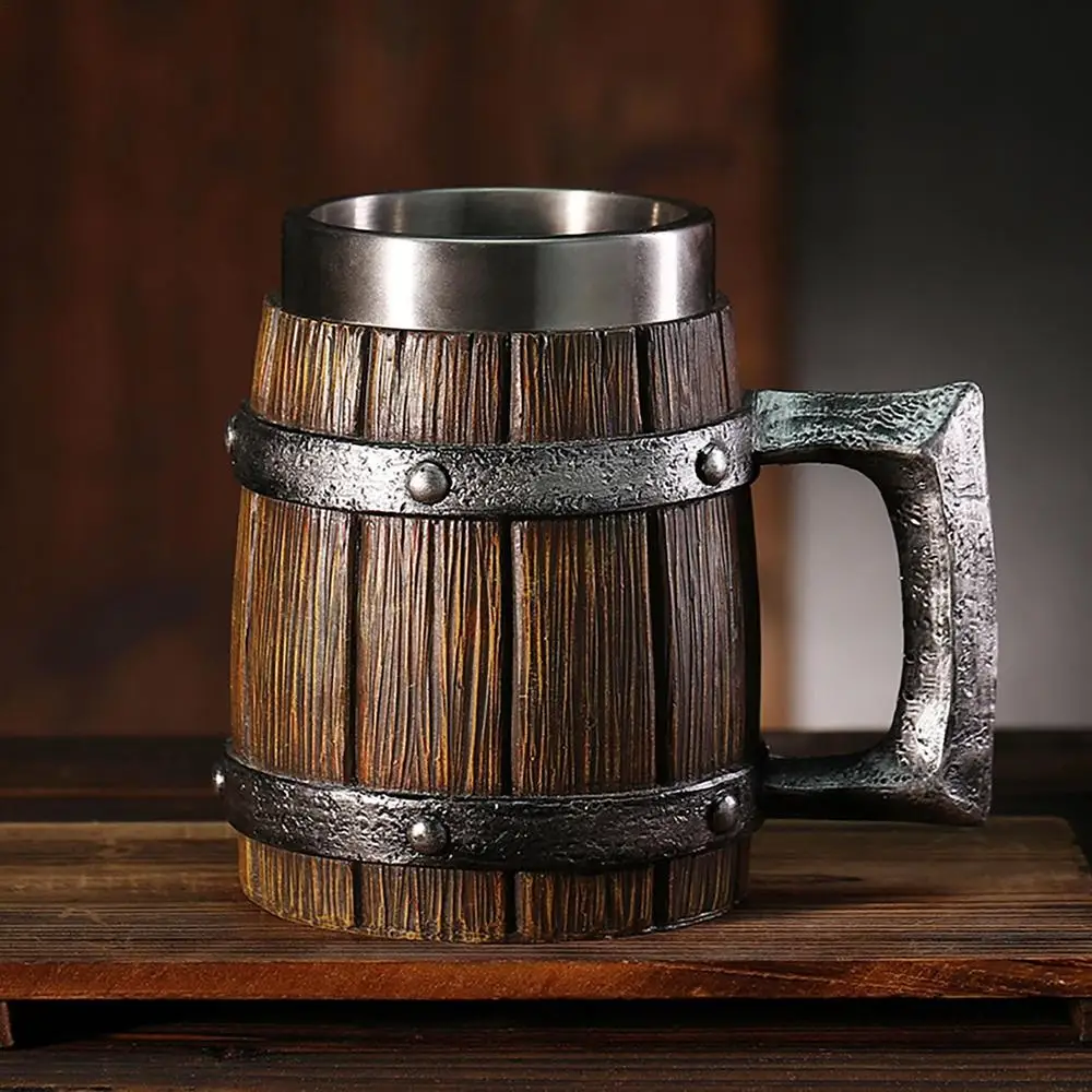Large Viking Beer Mug Wooden Beer Tankard Cup Viking Coffee Cool Mug Whiskey Barrel Cup Antique Barrel for Party Decoration Large Viking Beer Mug Wooden Beer Tankard Cup Viking Coffee Cool Mug Whiskey Barrel Cup Antique Barrel for Party Decoration